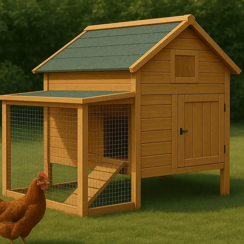 Modelo de gallinero económico y resistente